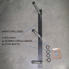 Wall Mounted Bumper Rack - 3 Peg