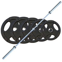 100KG Olympic Rubber Plate & Barbell Package